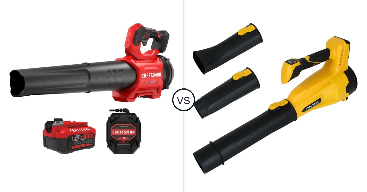 Comparison of CRAFTSMAN CRAFTSMAN V20* BRUSHLESS RP Blower (5.0Ah) and COMOWARE CN-Leaf Blower Only