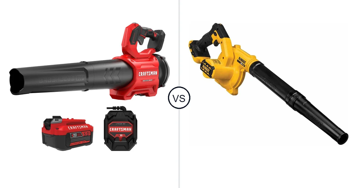Comparison of CRAFTSMAN CRAFTSMAN V20* BRUSHLESS RP Blower (5.0Ah) and DEWALT DCE100B
