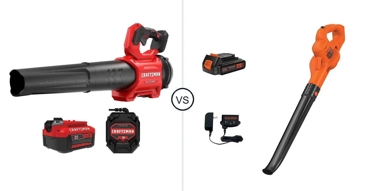 Comparison of CRAFTSMAN CRAFTSMAN V20* BRUSHLESS RP Blower (5.0Ah) and BLACK+DECKER LSW221