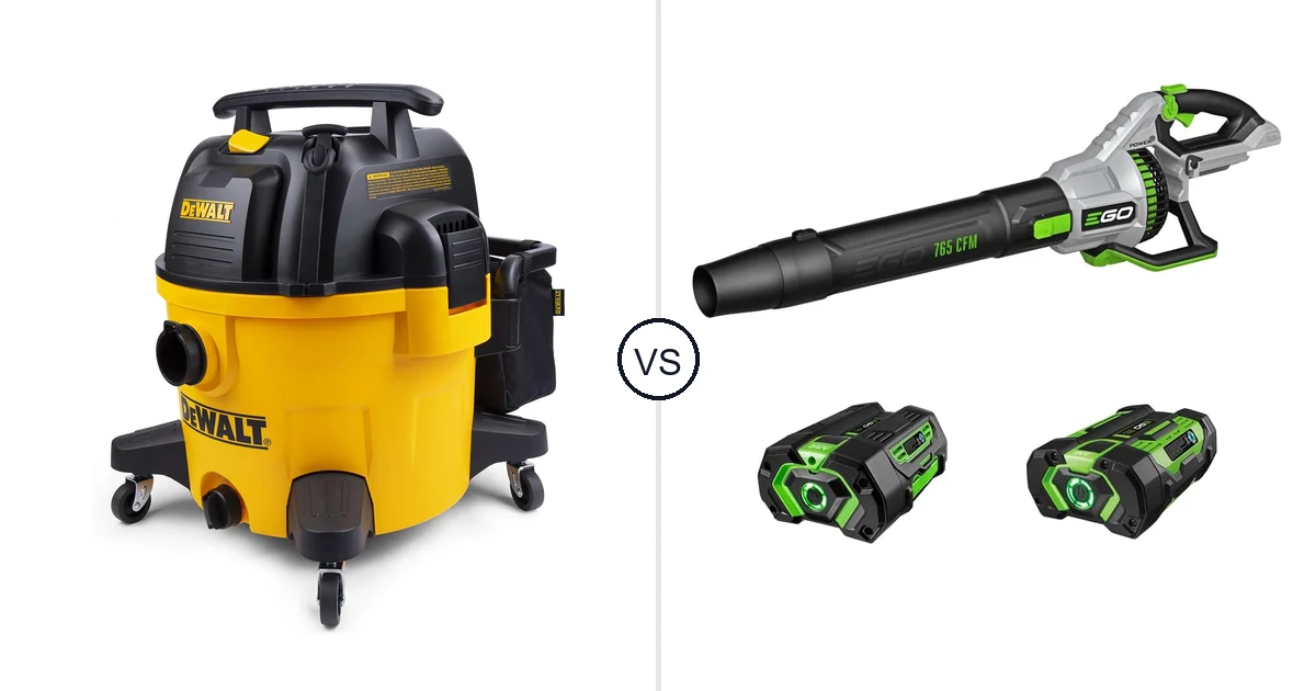 Comparison of DEWALT 9 Gallon Wet/Dry VAC and EGO Power+ LB7654
