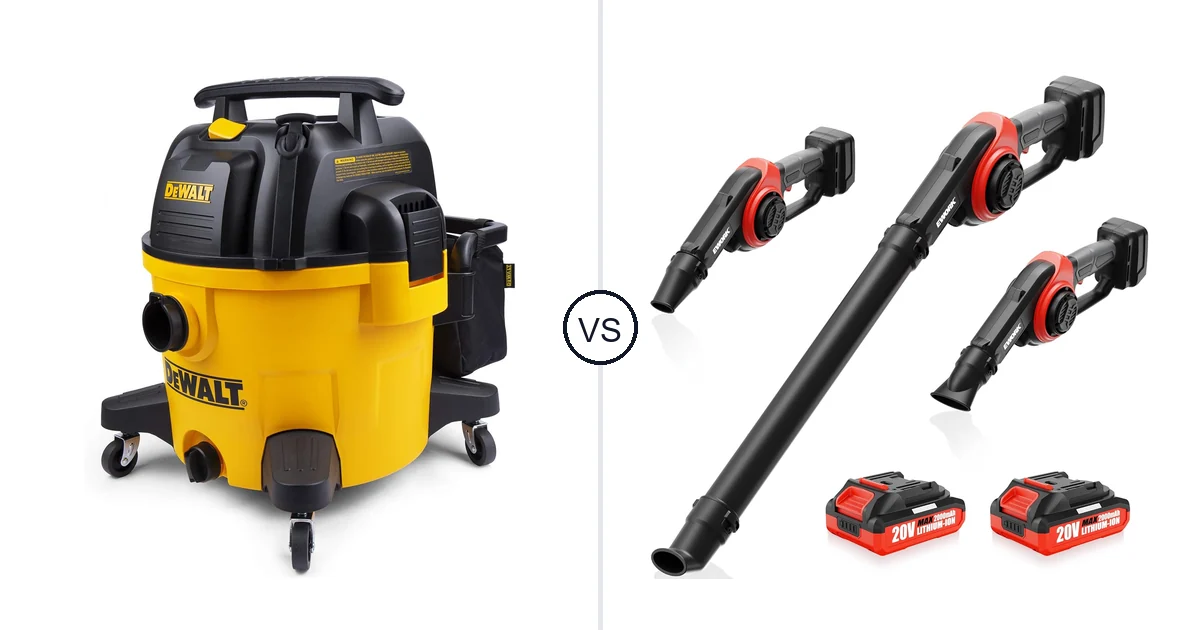 Comparison of DEWALT 9 Gallon Wet/Dry VAC and EWORK EK-DLB21A-2MR