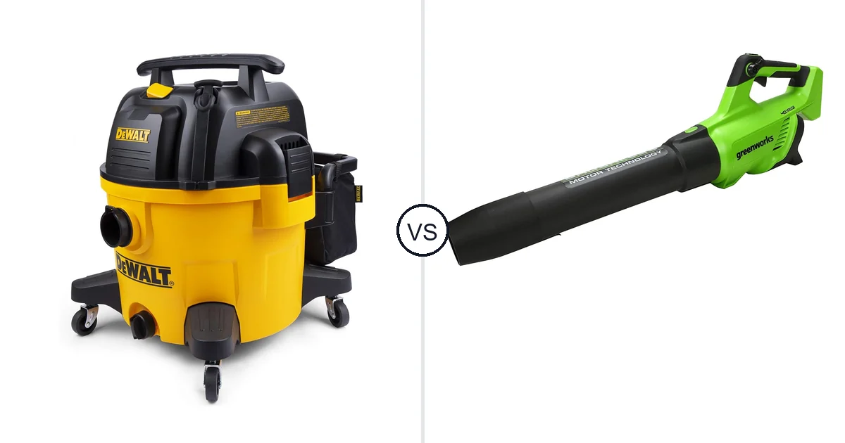 Comparison of DEWALT 9 Gallon Wet/Dry VAC and Greenworks 40V