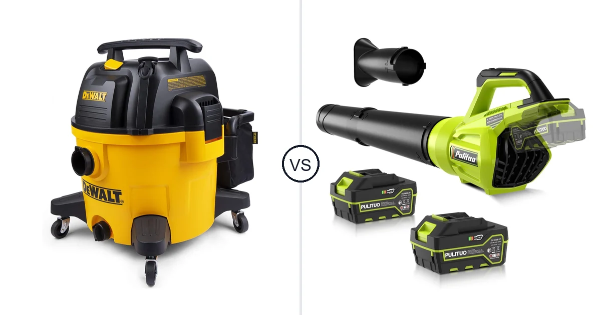 Comparison of DEWALT 9 Gallon Wet/Dry VAC and PULITUO Leaf Blower Cordless