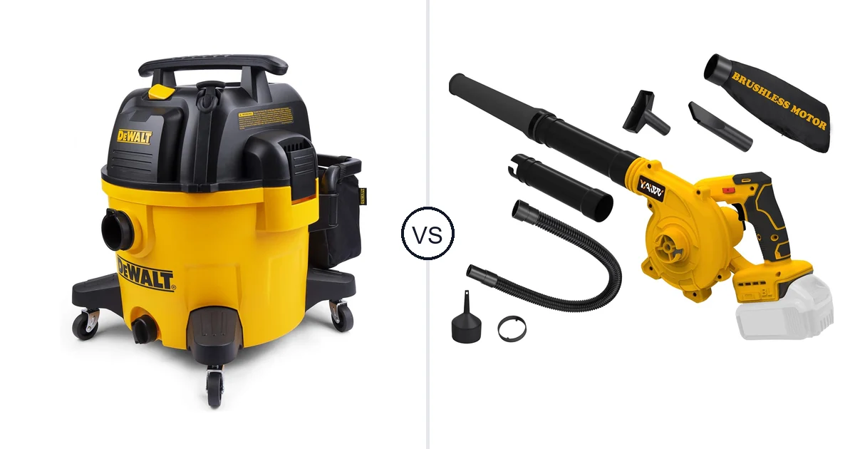 Comparison of DEWALT 9 Gallon Wet/Dry VAC and YAWV Leaf Blower