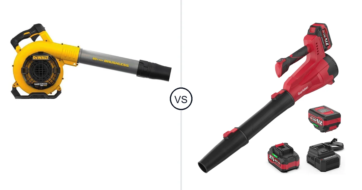 Comparison of DEWALT DCBL770B and Garriotec Leaf Blower Cordless