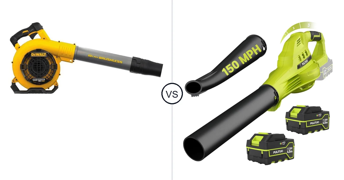 Comparison of DEWALT DCBL770B and PULITUO Updated 4.0 Batteries, Green