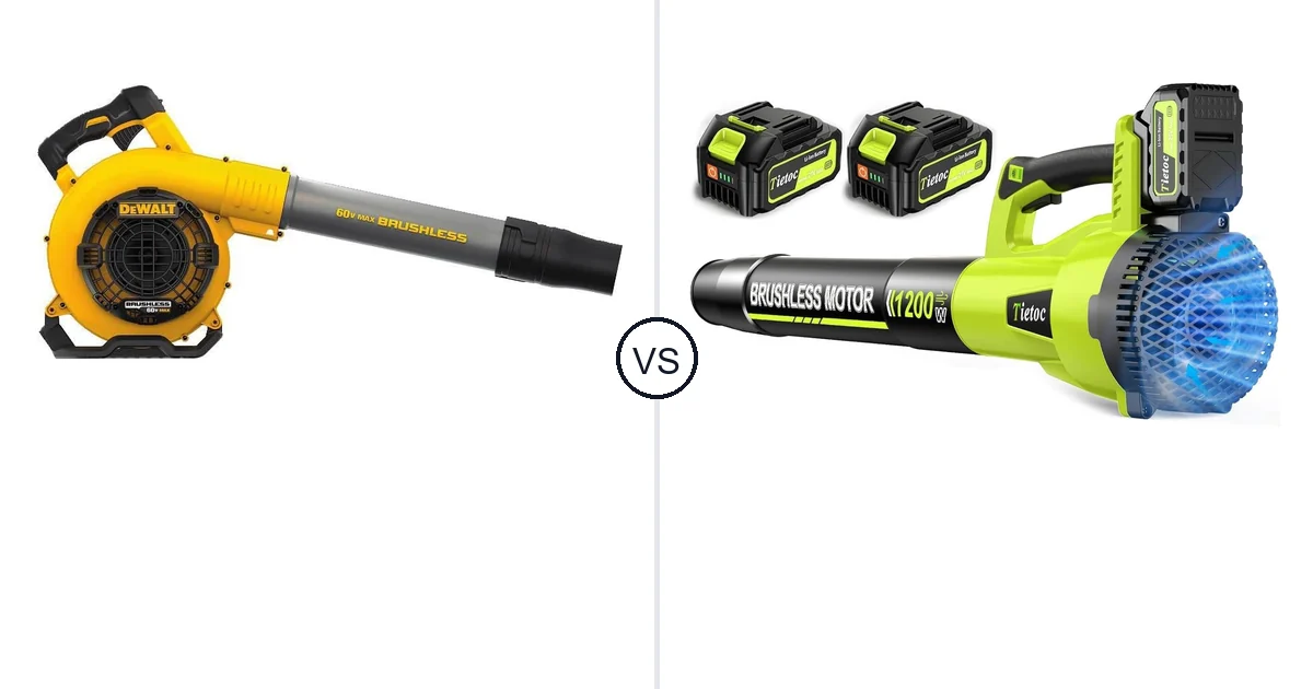 Comparison of DEWALT DCBL770B and tietoc 1200W