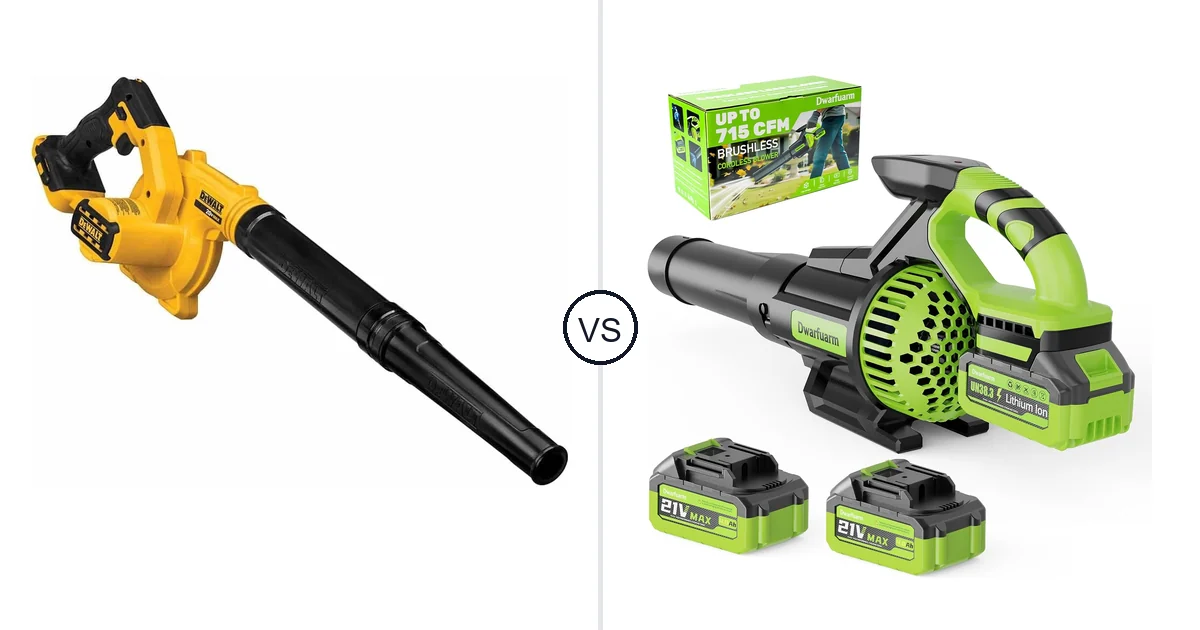 Comparison of DEWALT DCE100B and Dwarfuarm Cordless Leaf Blower