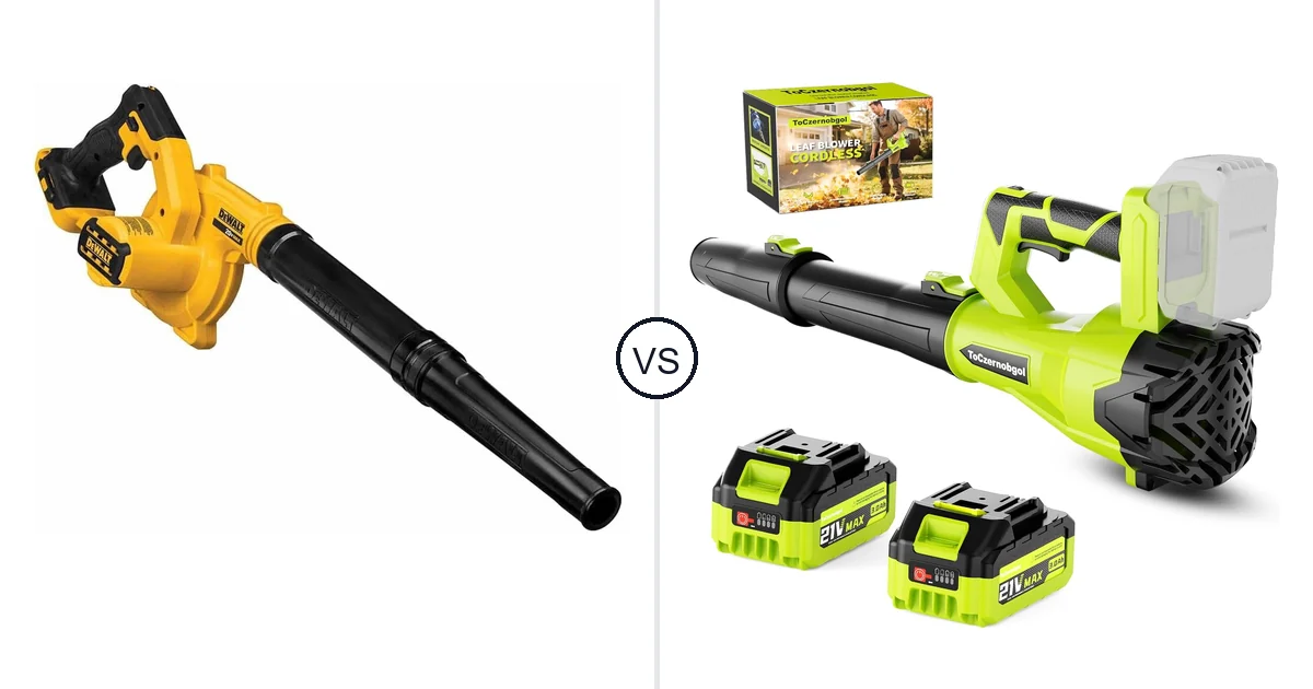 Comparison of DEWALT DCE100B and ToCzernobgol Cordless Leaf Blower