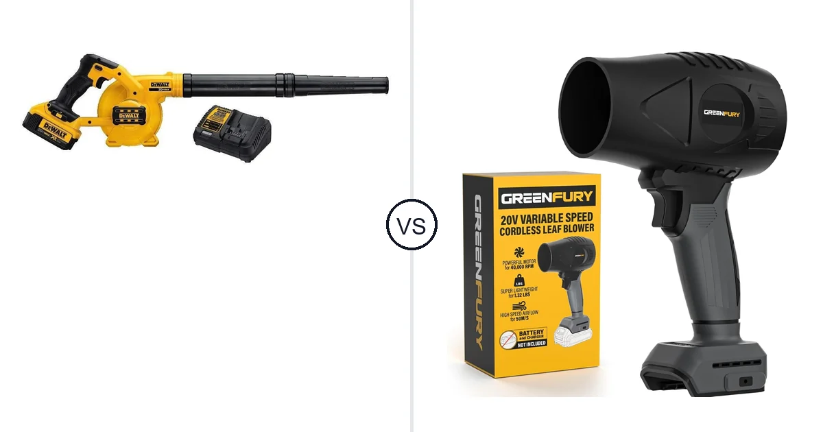 DEWALT DCE100M1 vs GREENFURY Cordless: Best Leaf Blower for Your Needs