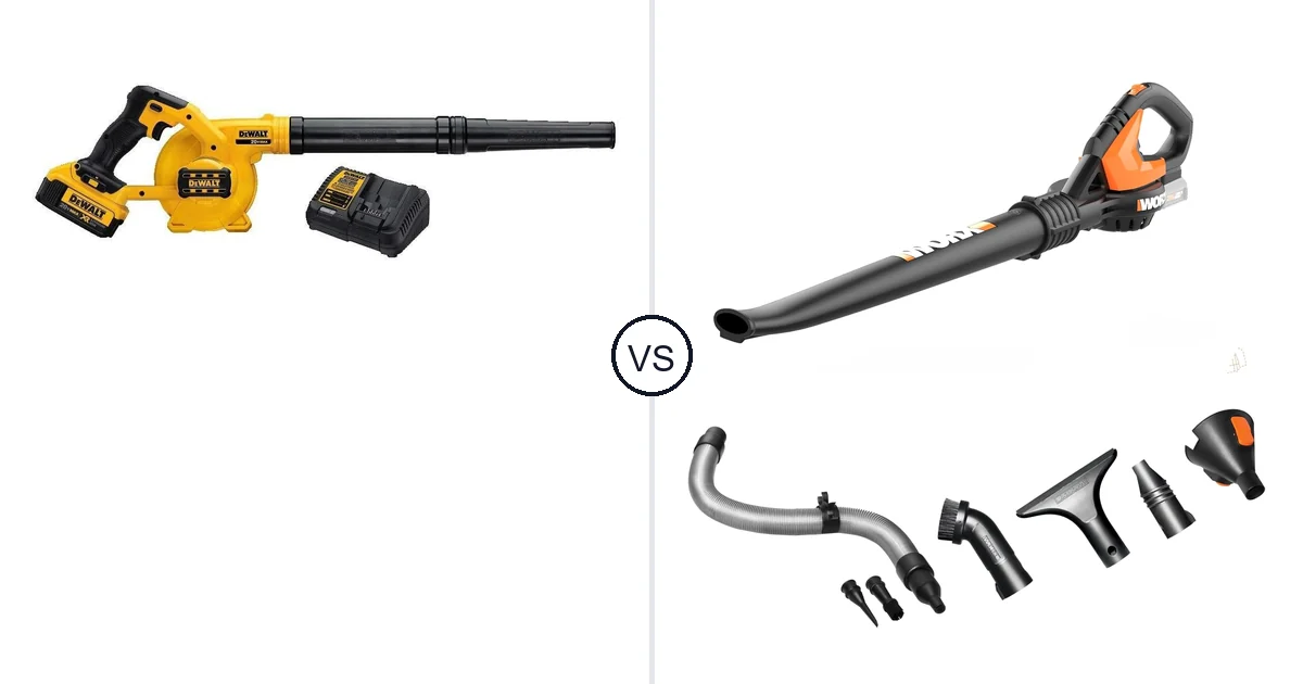 DEWALT DCE100M1 vs WORX WG545: Leaf Blower Comparison (Key