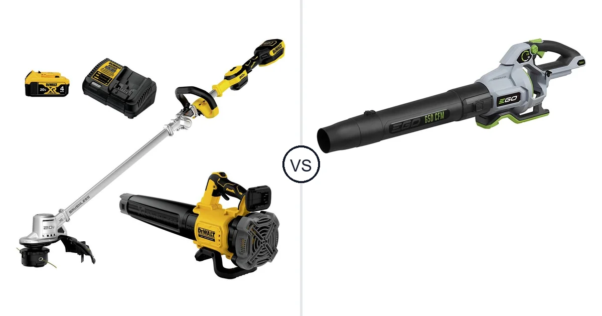 Comparison of DEWALT DCKO222M1 and EGO Power+ Leaf Blower