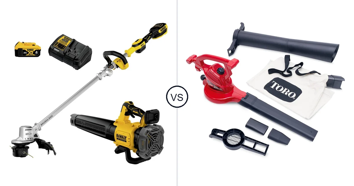 Comparison of DEWALT DCKO222M1 and Toro 51619