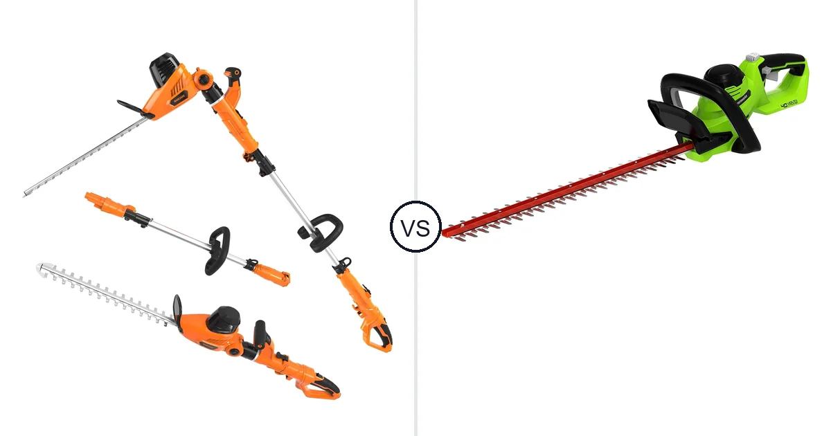 GARCARE 2 in 1 Pole vs Greenworks 40V: Hedge Trimmer Battle