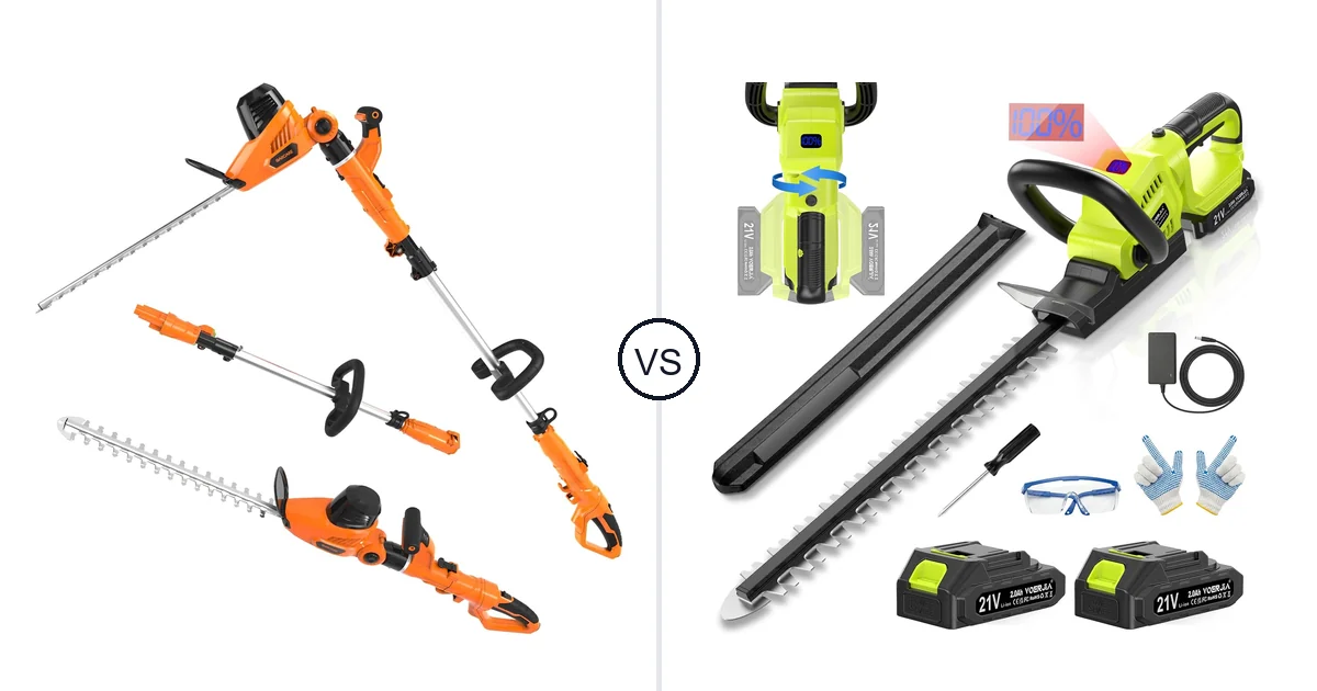 GARCARE 2 in 1 Electric Pole vs VOERJIA 3000RPM: Hedge Trimmer