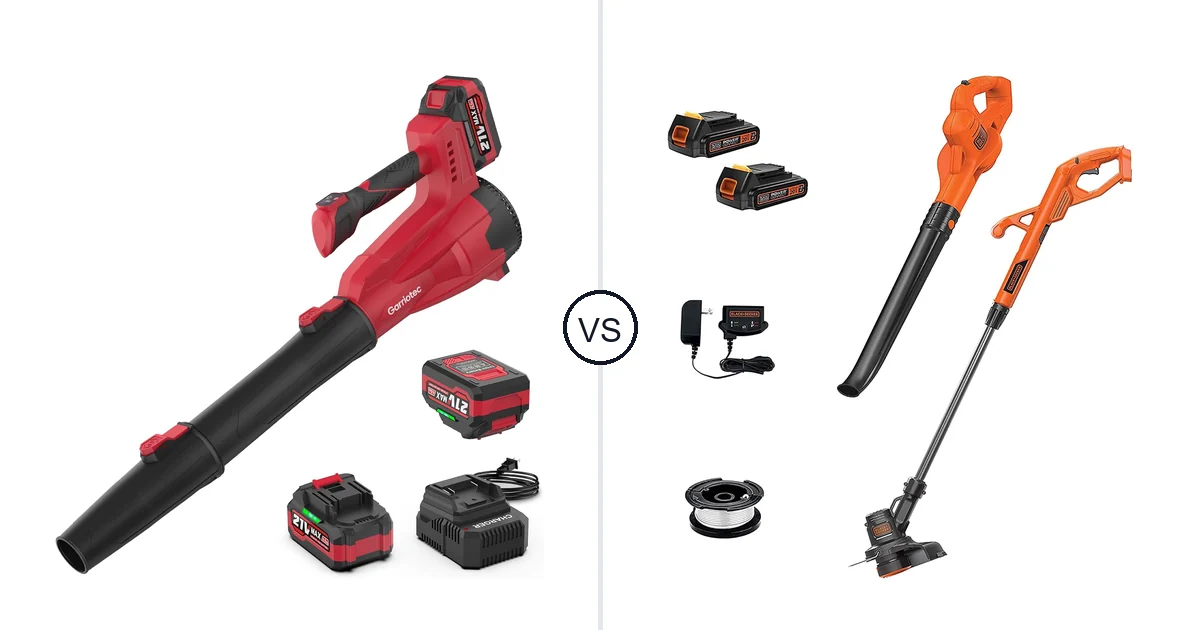 Comparison of Garriotec Leaf Blower Cordless and BLACK+DECKER LCC222