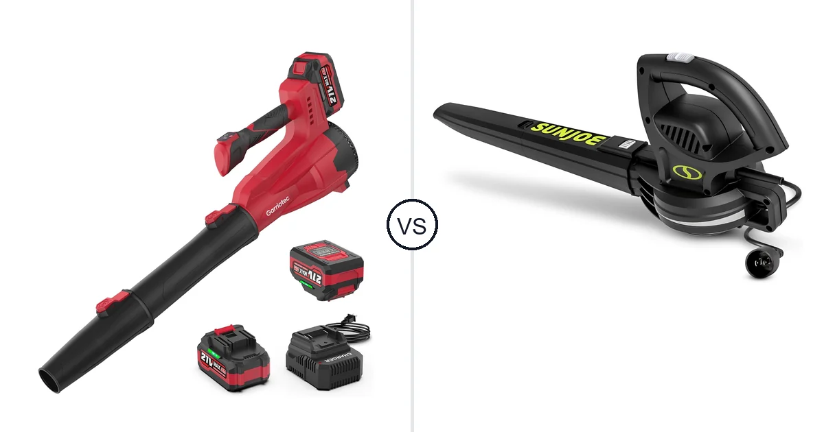 Garriotec Leaf Blower Cordless vs Sun Joe SBJ597E: Best Leaf Blower