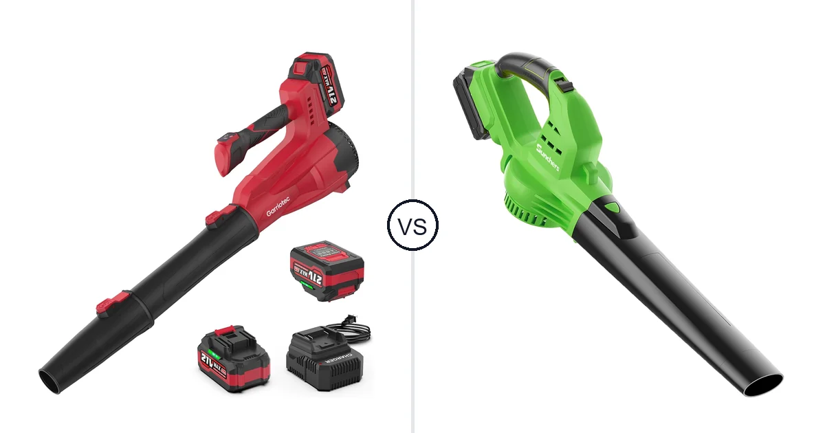 Comparison of Garriotec Leaf Blower Cordless and sunchers lbto