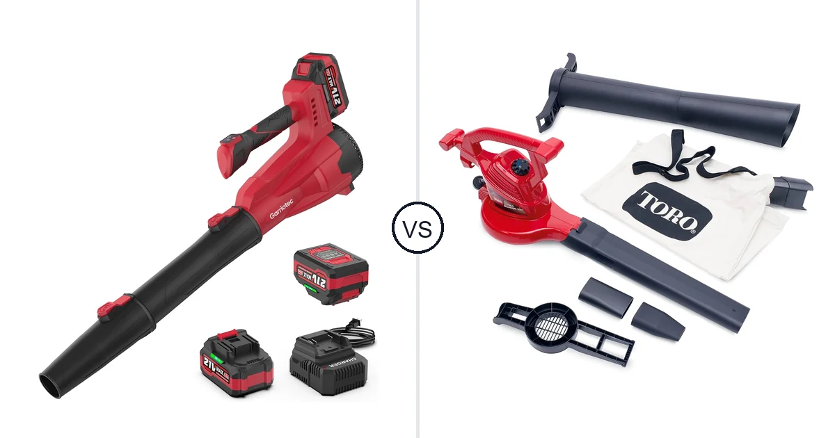 Comparison of Garriotec Leaf Blower Cordless and Toro 51619