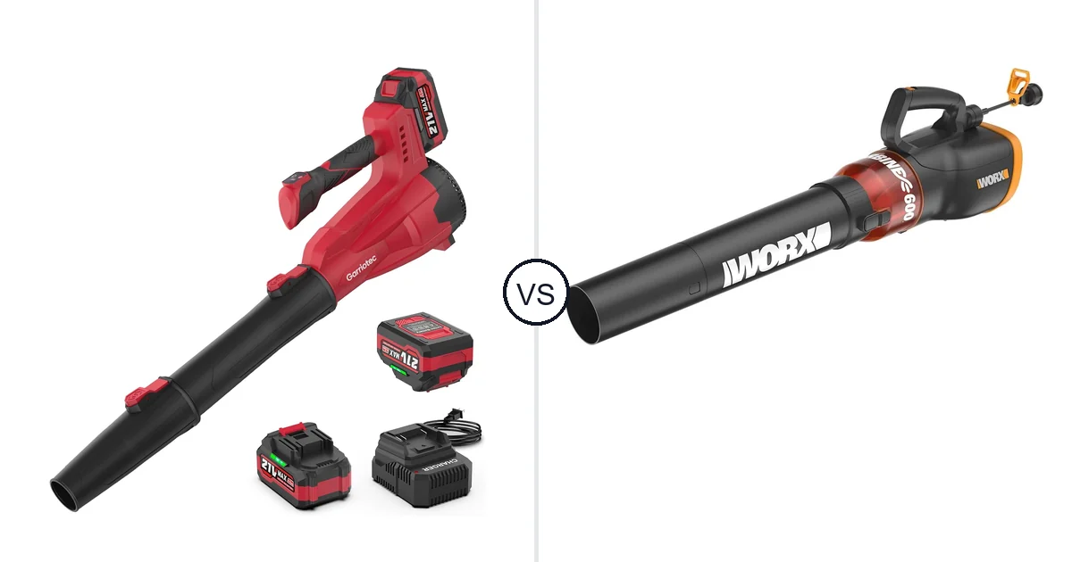 Garriotec Leaf Blower Cordless vs WORX WG520: Leaf Blower Comparison