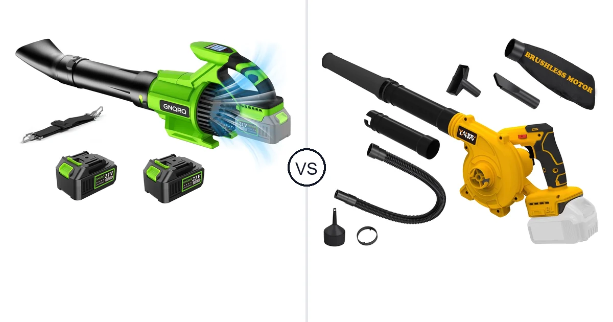 Comparison of GNQRQ CLB-001 and YAWV Leaf Blower