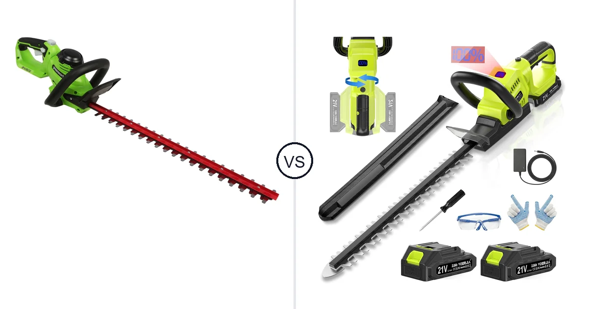 Greenworks 24V vs VOERJIA 3000RPM: Hedge Trimmer Comparison
