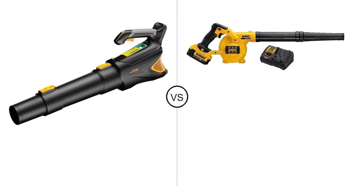 Comparison of HEINPRO Cordless Leaf Blower 500CFM Compatible and DEWALT DCE100M1