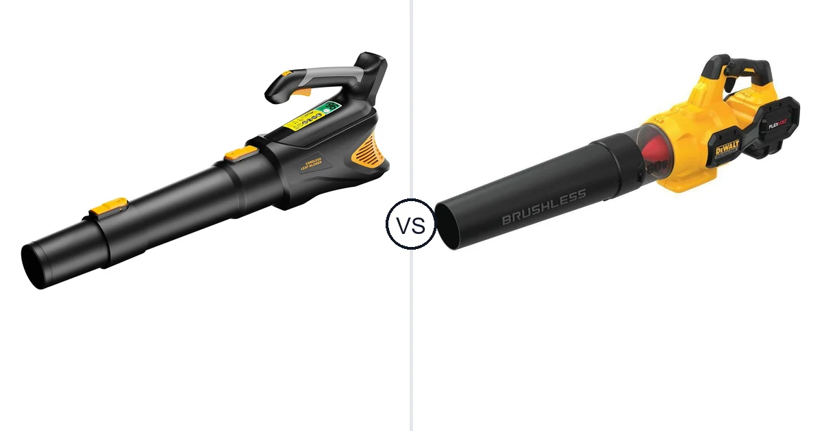 Comparison of HEINPRO Cordless Leaf Blower 500CFM Compatible and DEWALT Handheld