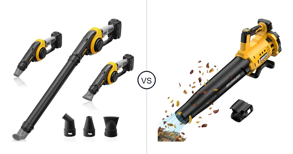 Comparison of HEINPRO Cordless Leaf Blower Compatible and Aenkuto Cordless Leaf Blower for DEWALT 20V