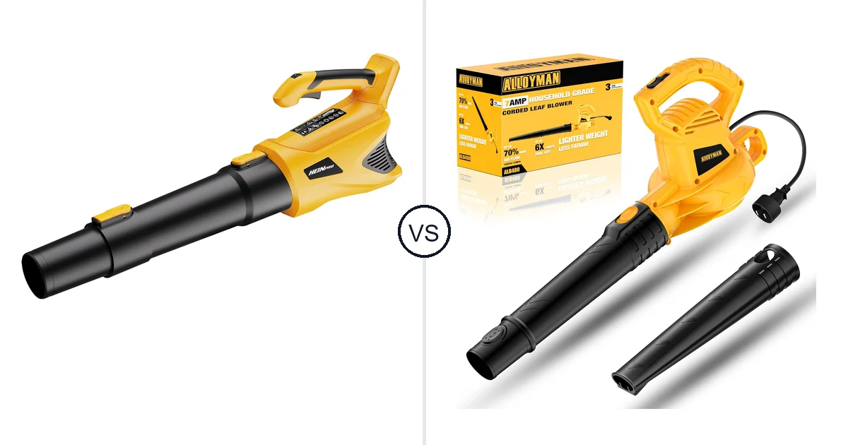 HEINPRO Cordless vs Alloyman Corded Leaf Blower: Best for You?