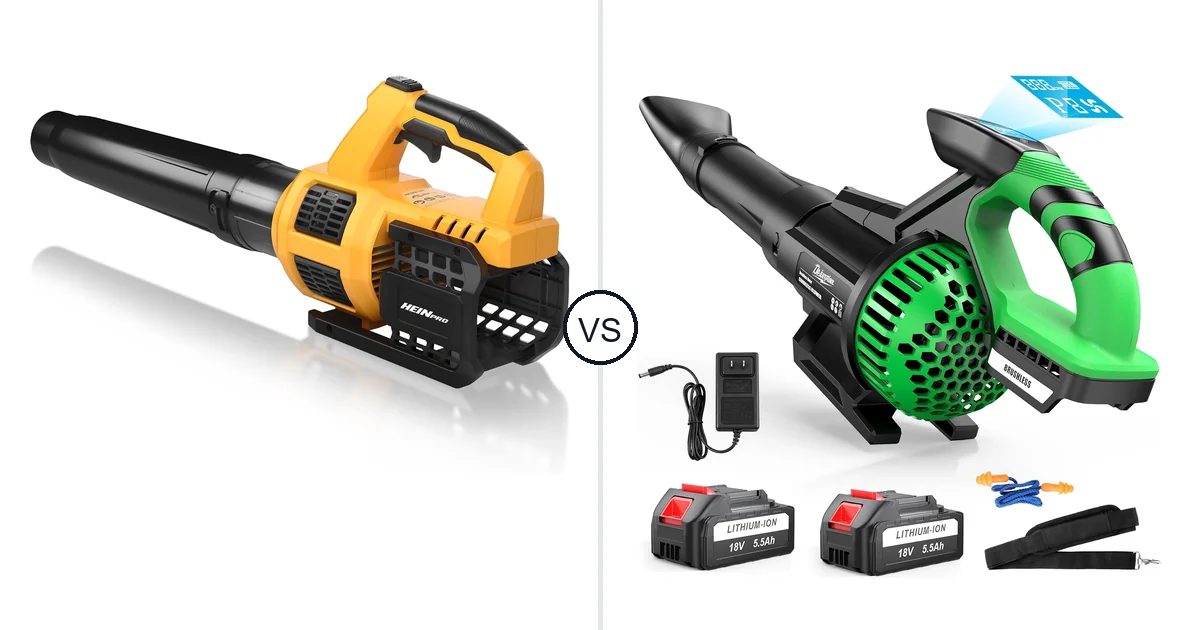 Comparison of HEINPRO Cordless Leaf Blower Compatible and DEJUNPIOOL CFM/180