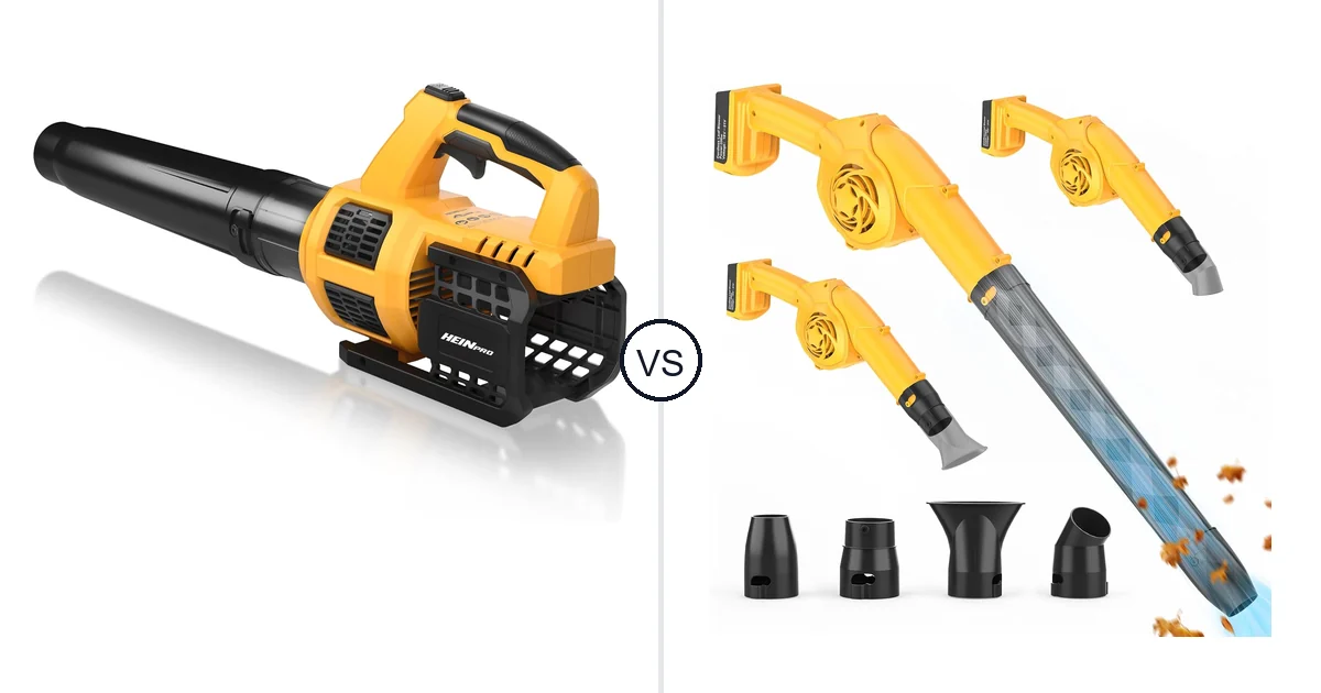 Comparison of HEINPRO Cordless Leaf Blower Compatible and denqir Leaf Blower
