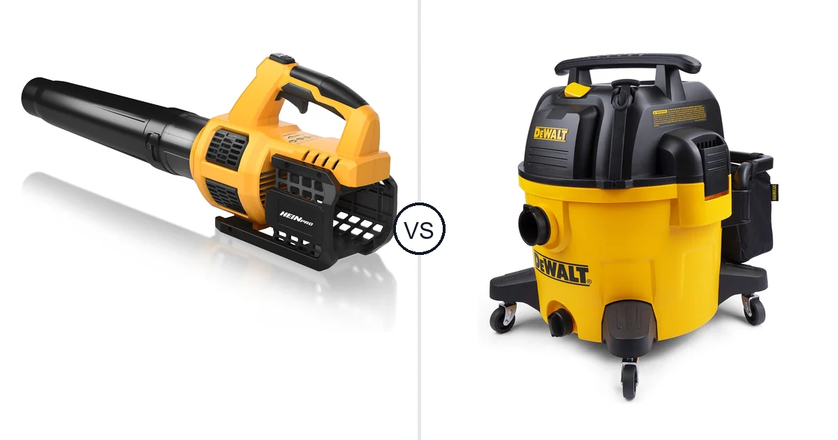 Comparison of HEINPRO Cordless Leaf Blower Compatible and DEWALT 9 Gallon Wet/Dry VAC