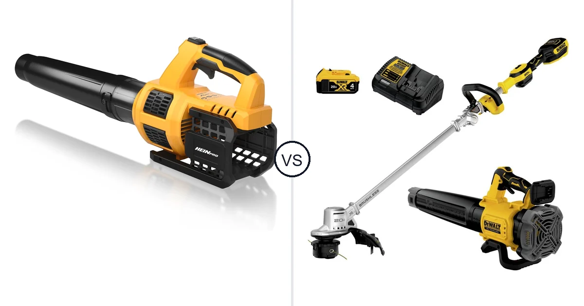 Comparison of HEINPRO Cordless Leaf Blower Compatible and DEWALT DCKO222M1