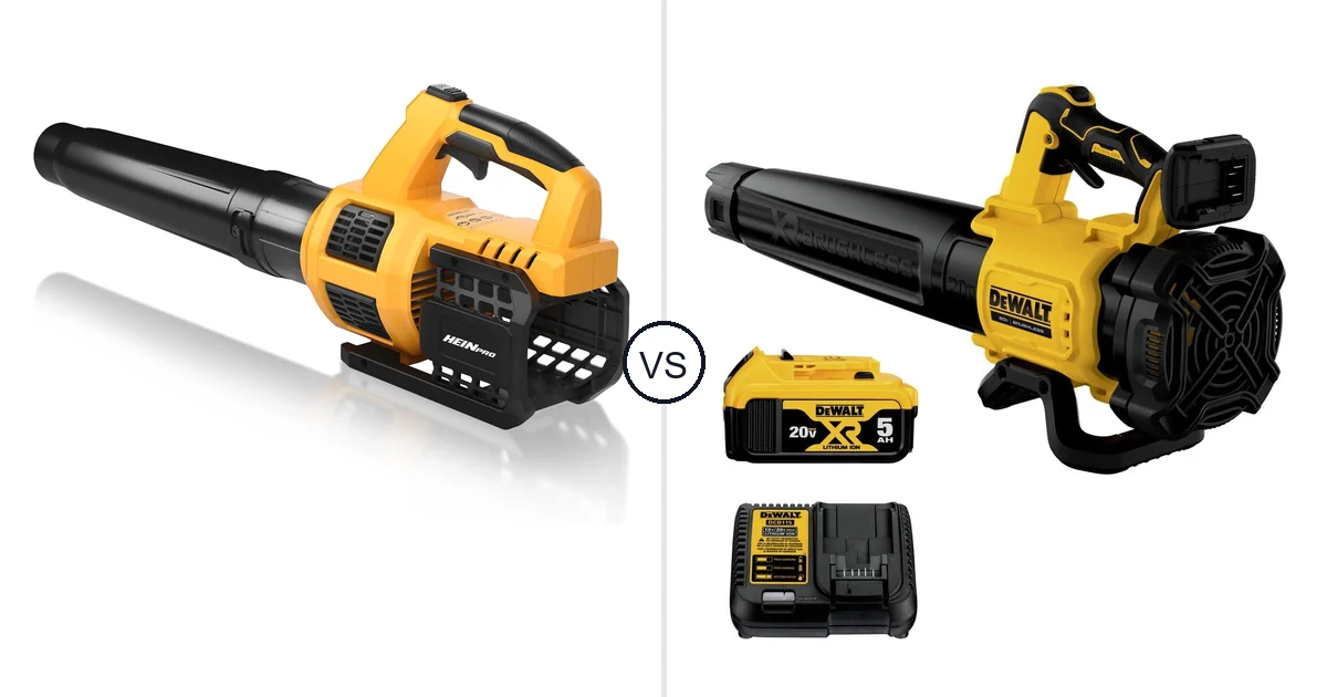 Comparison of HEINPRO Cordless Leaf Blower Compatible and DEWALT DCBL722P1