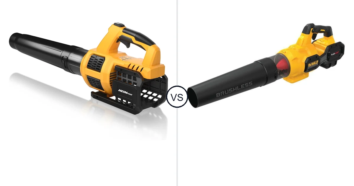 Comparison of HEINPRO Cordless Leaf Blower Compatible and DEWALT Handheld