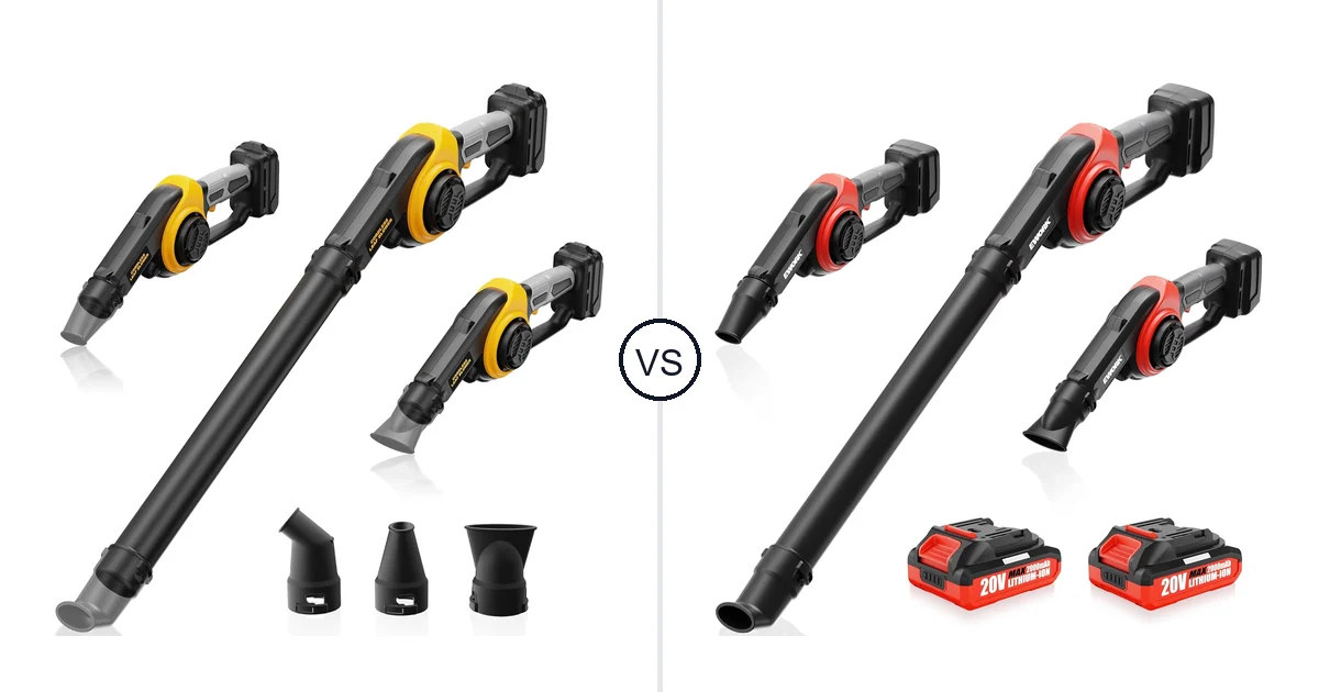 Comparison of HEINPRO Cordless Leaf Blower Compatible and EWORK EK-DLB21A-2MR
