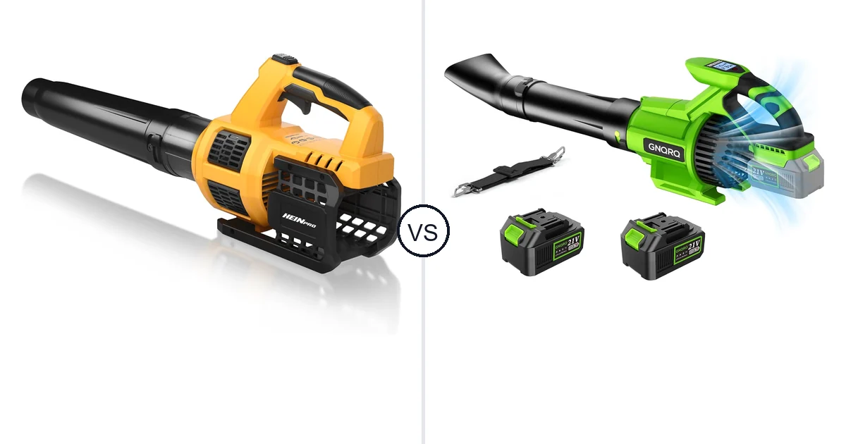 Comparison of HEINPRO Cordless Leaf Blower Compatible and GNQRQ CLB-001