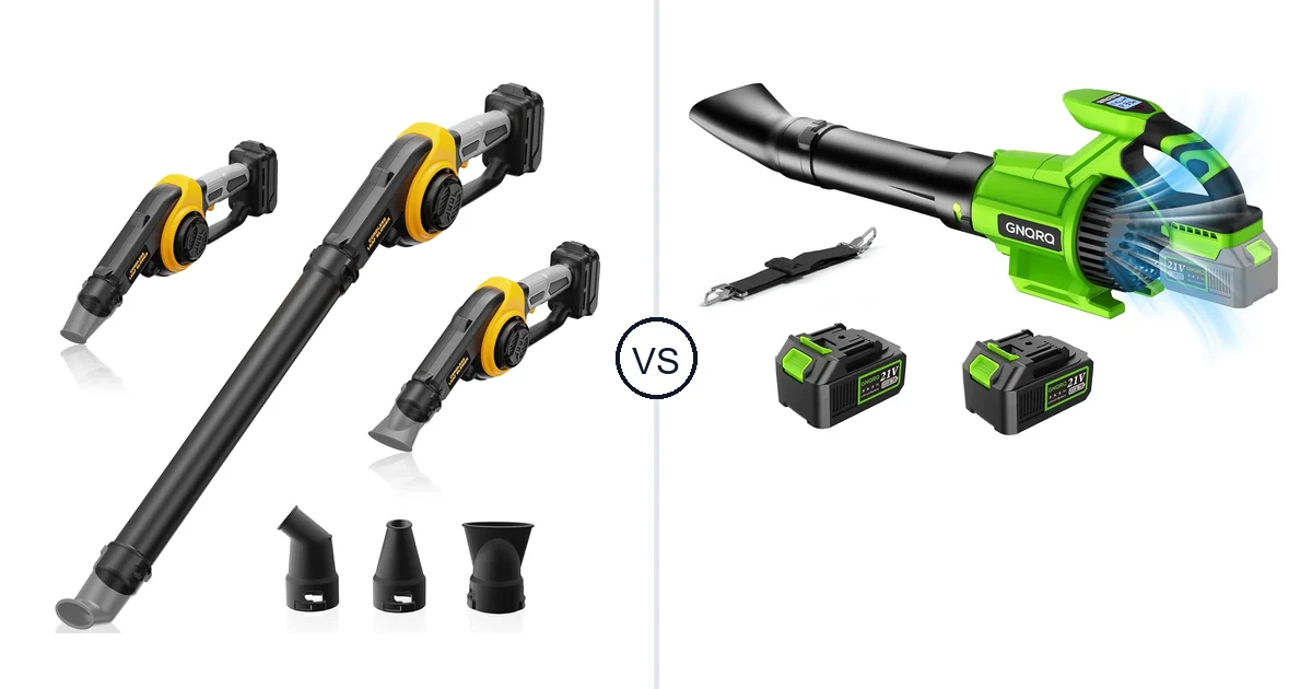 Comparison of HEINPRO Cordless Leaf Blower Compatible and GNQRQ CLB-001