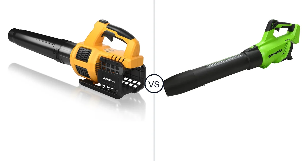 Comparison of HEINPRO Cordless Leaf Blower Compatible and Greenworks 40V