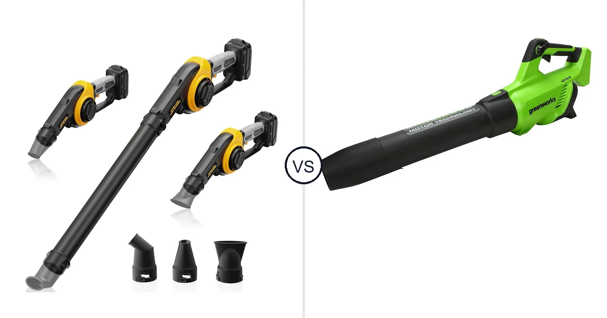 Comparison of HEINPRO Cordless Leaf Blower Compatible and Greenworks 40V