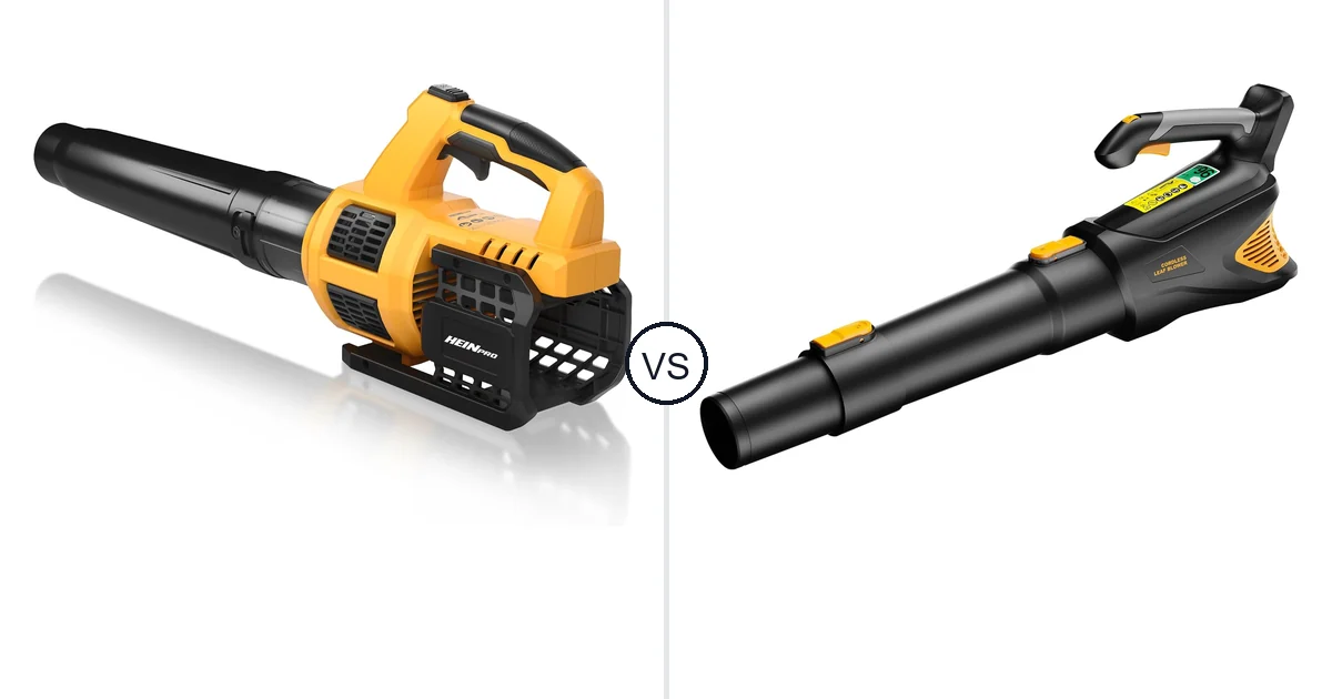 Comparison of HEINPRO Cordless Leaf Blower Compatible and HEINPRO Cordless Leaf Blower 500CFM Compatible