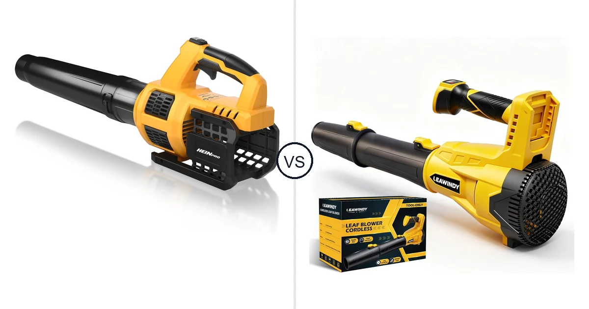 Comparison of HEINPRO Cordless Leaf Blower Compatible and LEAWINDY LEAWINDY005
