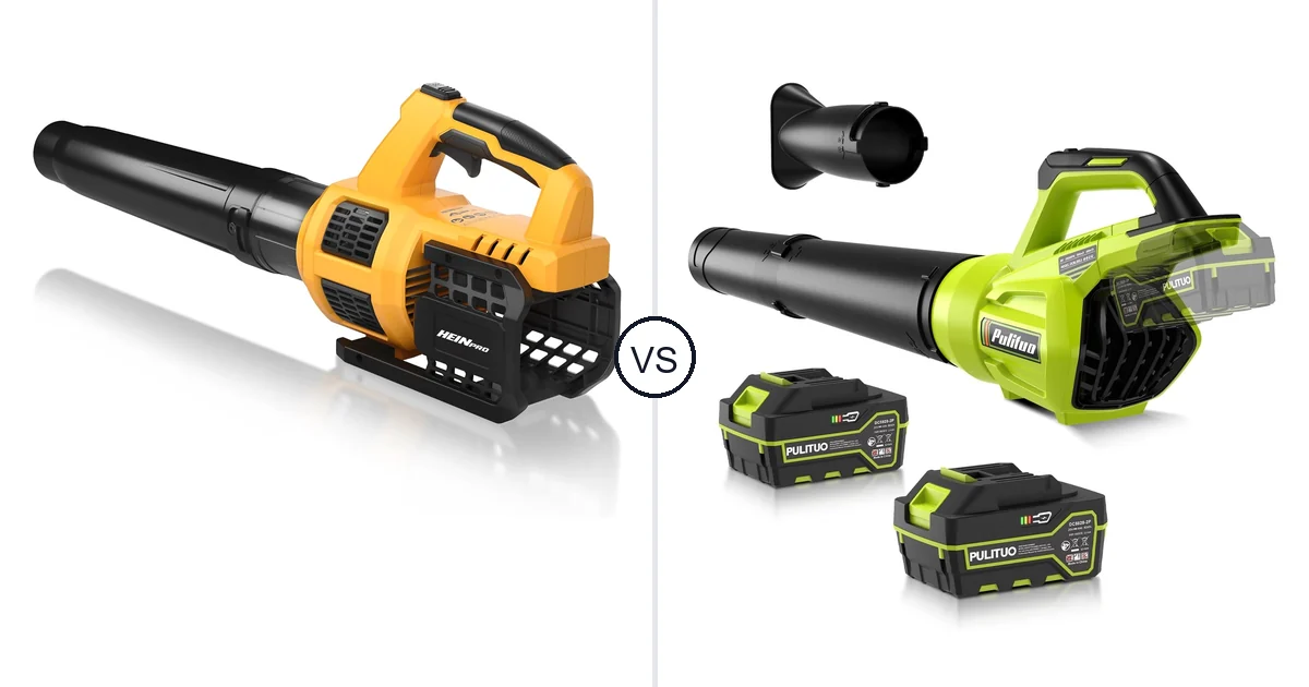 Comparison of HEINPRO Cordless Leaf Blower Compatible and PULITUO Leaf Blower Cordless
