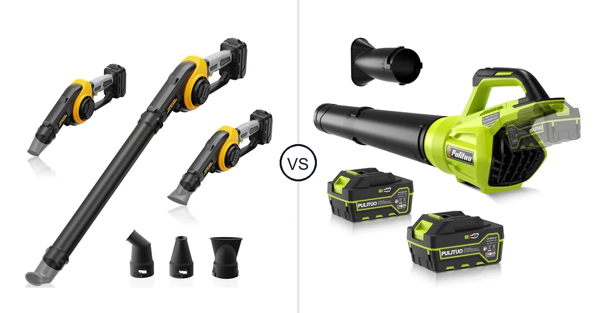 Comparison of HEINPRO Cordless Leaf Blower Compatible and PULITUO Leaf Blower Cordless