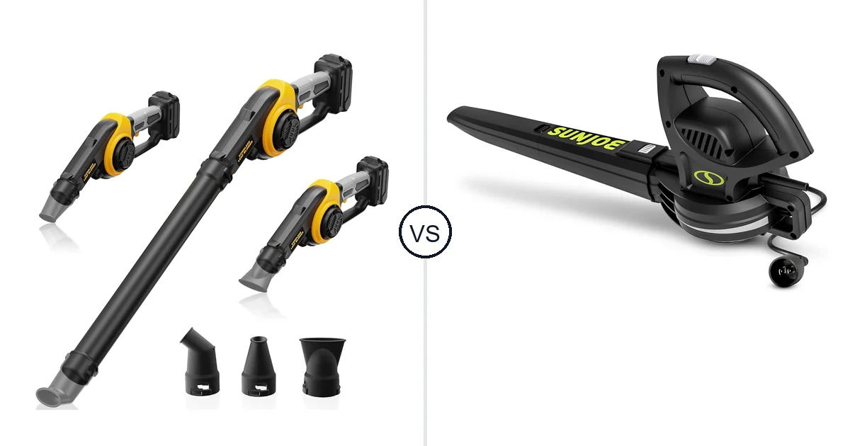Comparison of HEINPRO Cordless Leaf Blower Compatible and Sun Joe SBJ597E