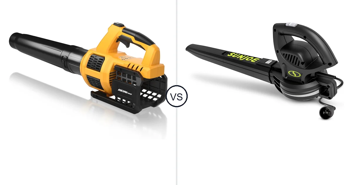Comparison of HEINPRO Cordless Leaf Blower Compatible and Sun Joe SBJ597E