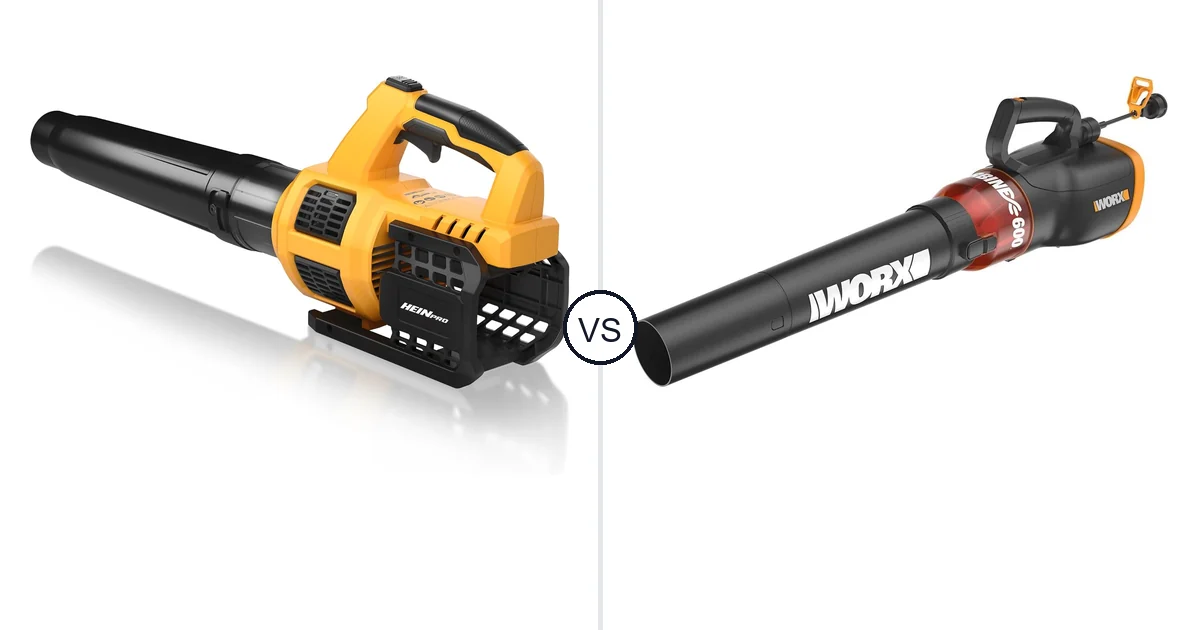 Comparison of HEINPRO Cordless Leaf Blower Compatible and WORX WG520