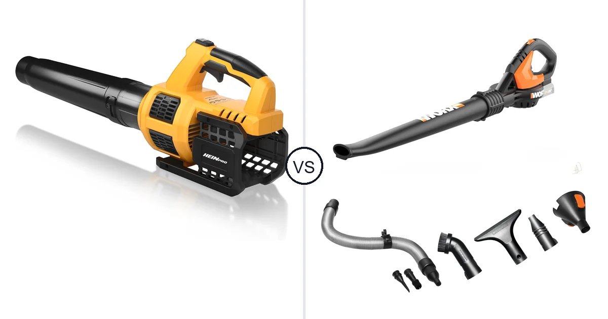 Comparison of HEINPRO Cordless Leaf Blower Compatible and WORX WG545
