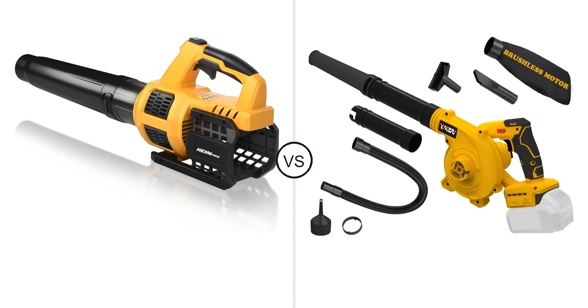 Comparison of HEINPRO Cordless Leaf Blower Compatible and YAWV Leaf Blower